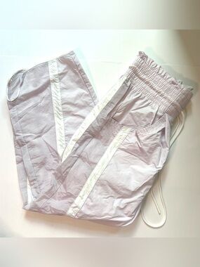 FP Movement by Free People Lavender Stripe Track Joggers with White Trim m